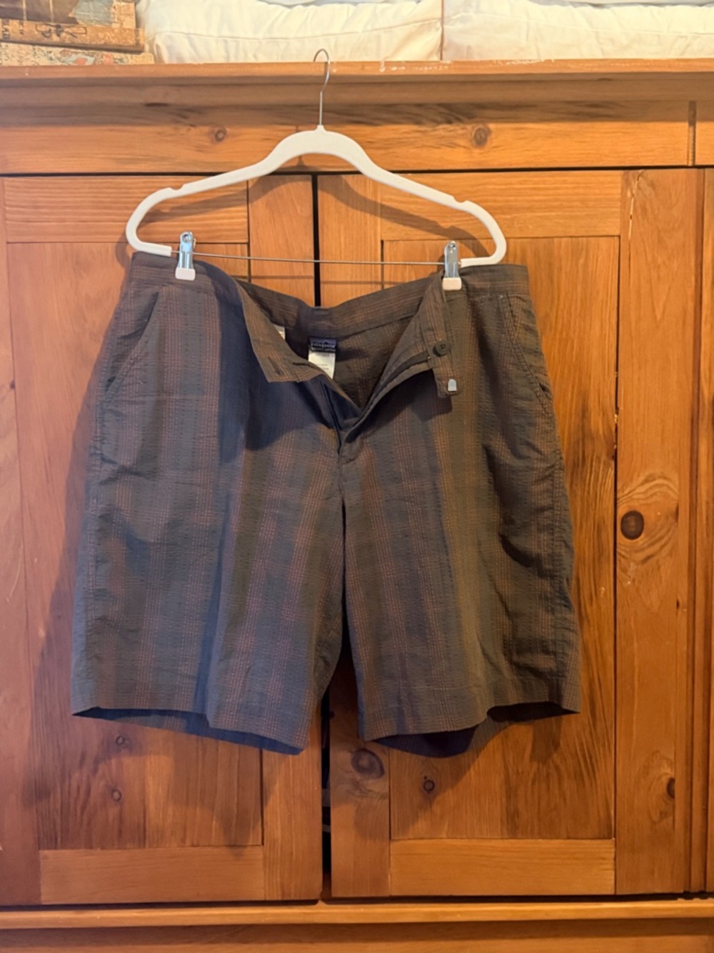 Patagonia Men's Brown Plaid Flat Front Shorts